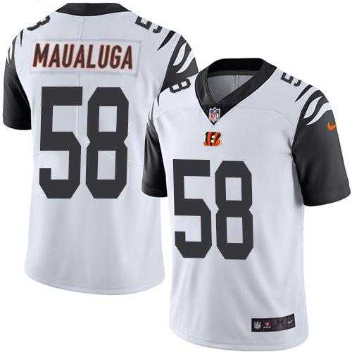 Nike Men & Women & Youth Bengals 58 Rey Maualuga White Color Rush Limited Jersey,We sell and wholesale Nike Men & Women & Youth Bengals 58 Rey Maualuga White Color Rush Limited Jersey on line form chian!